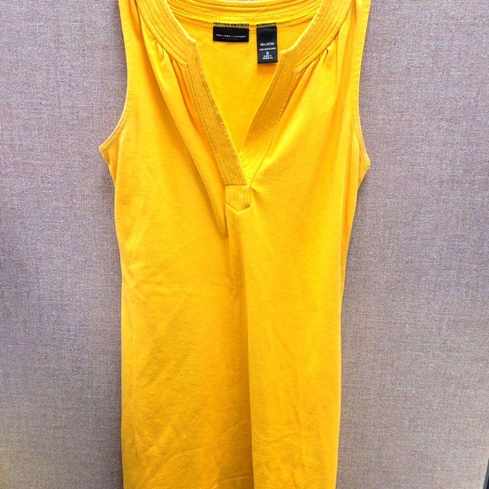 New York & Company Mustard Yellow Cotton Dress